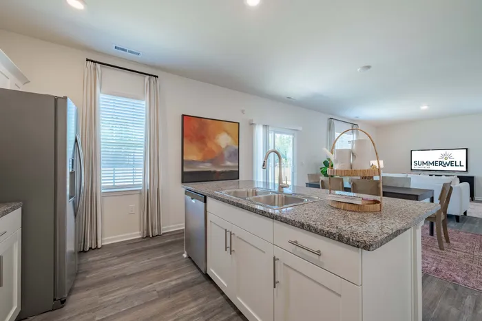 kitchen island looking at dining room