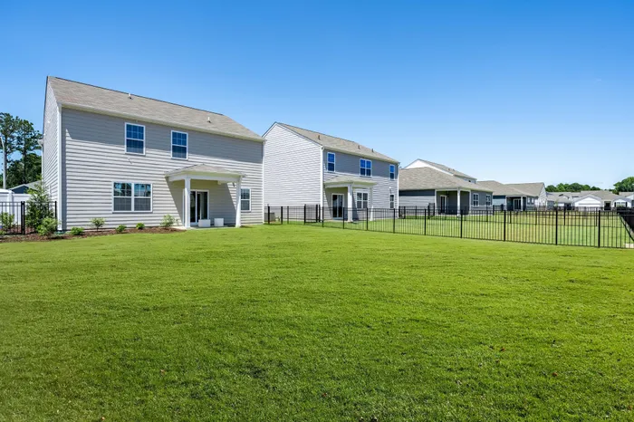 fenced back yard