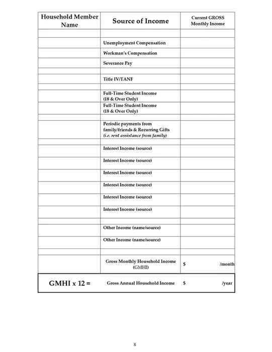 Affordable Unit Application, 8/30