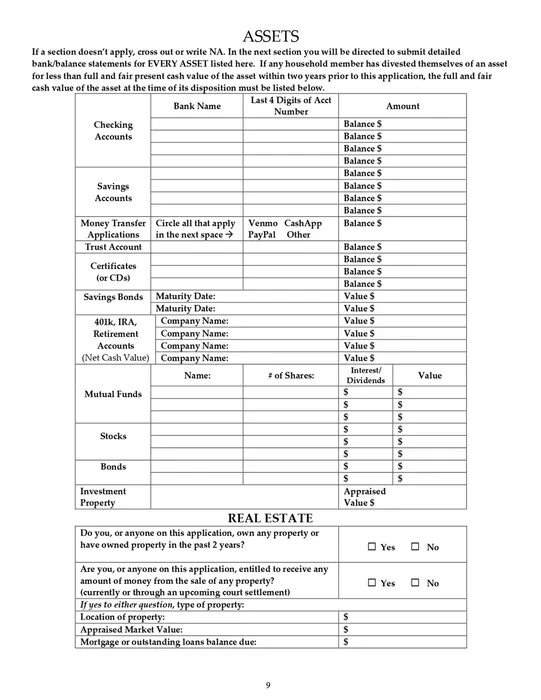 Affordable Unit Application, 9/30