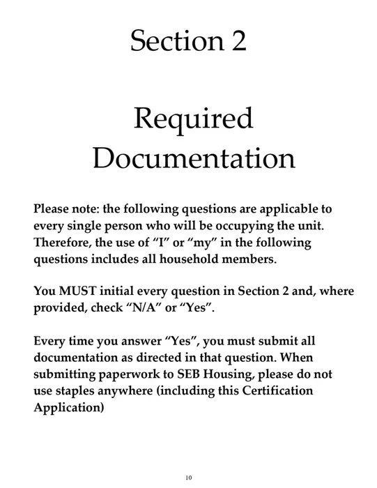 Affordable Unit Application, 10/30