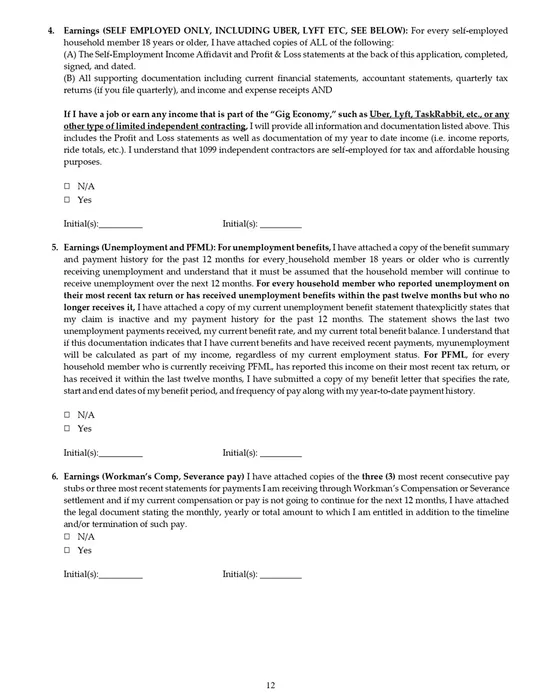 Affordable Unit Application, 12/30