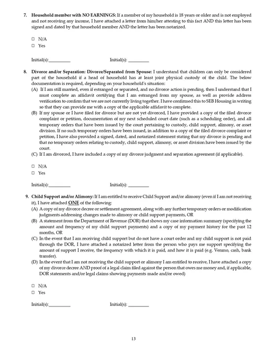 Affordable Unit Application, 13/30