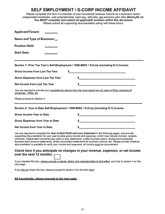 Affordable Unit Application, 23/30