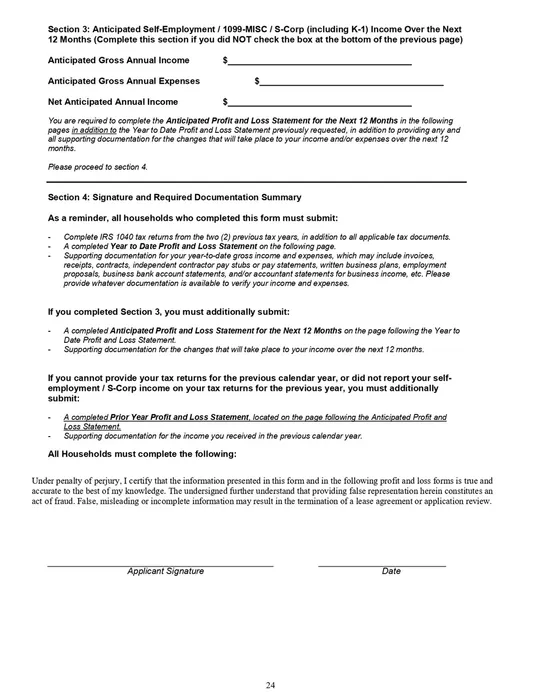 Affordable Unit Application, 24/30
