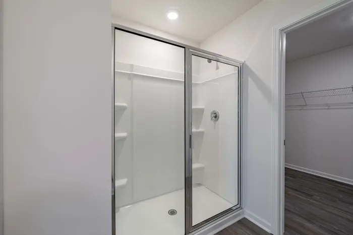 Shower with glass door