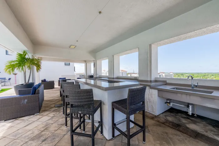 Cabana and seating area