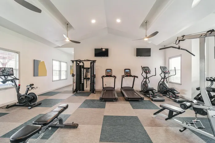 Fitness center treadmills