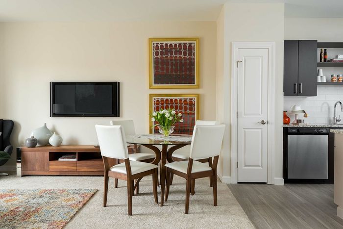 dining room with 4 seater round table