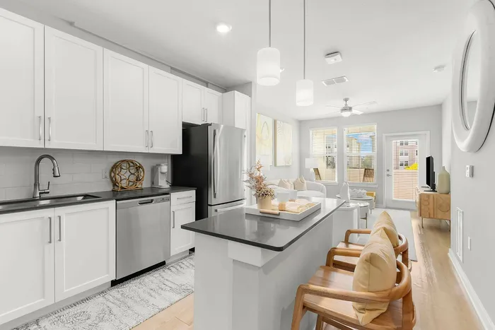 Kitchen open to living room