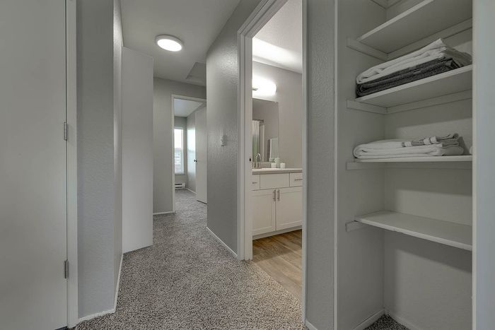 linen closet in hallway