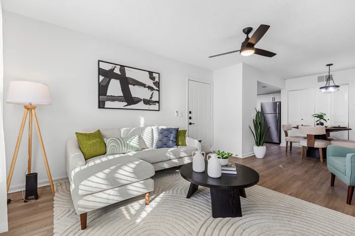 living room and dining room