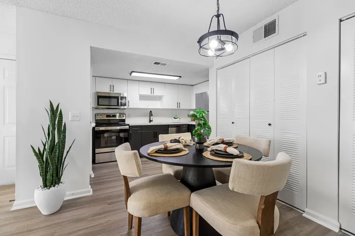 dining and kitchen area