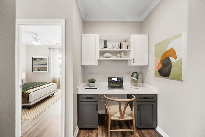 virtual staging of built in desk