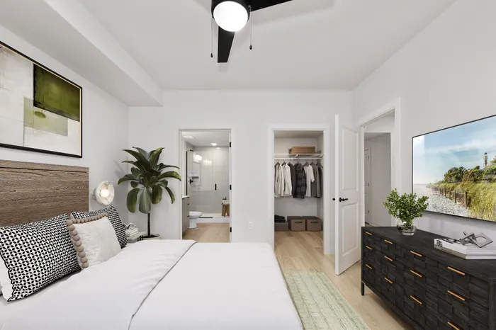 bedroom and closet