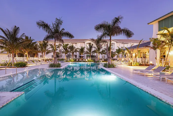pool sunset