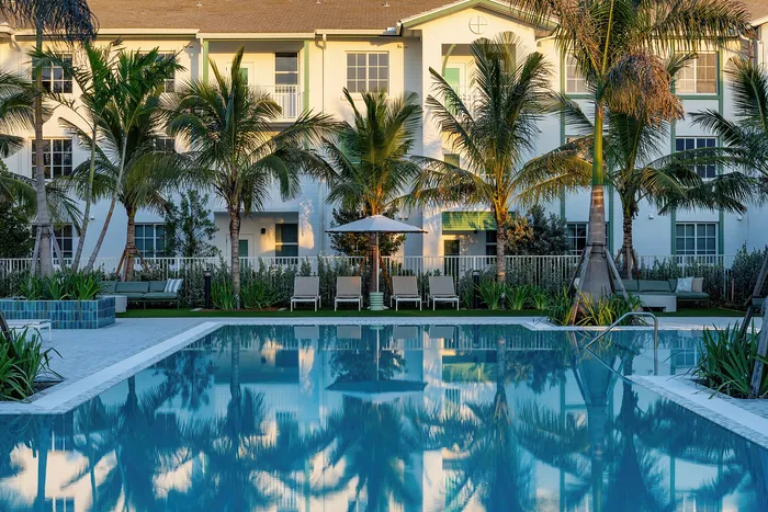 pool and building