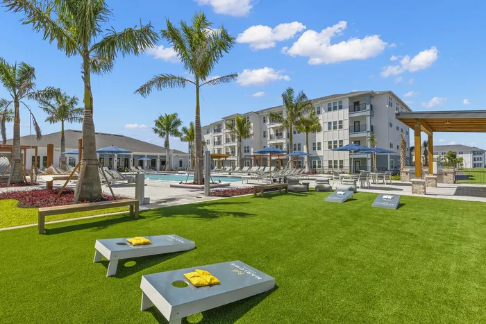 Cornhole and game lawn