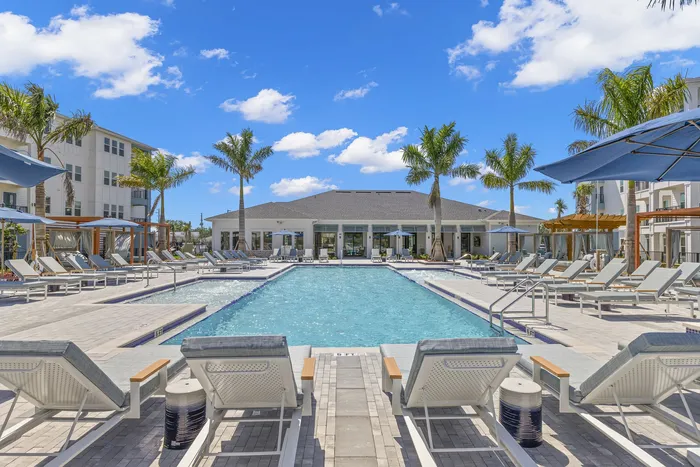 Tanning deck and swimming pool