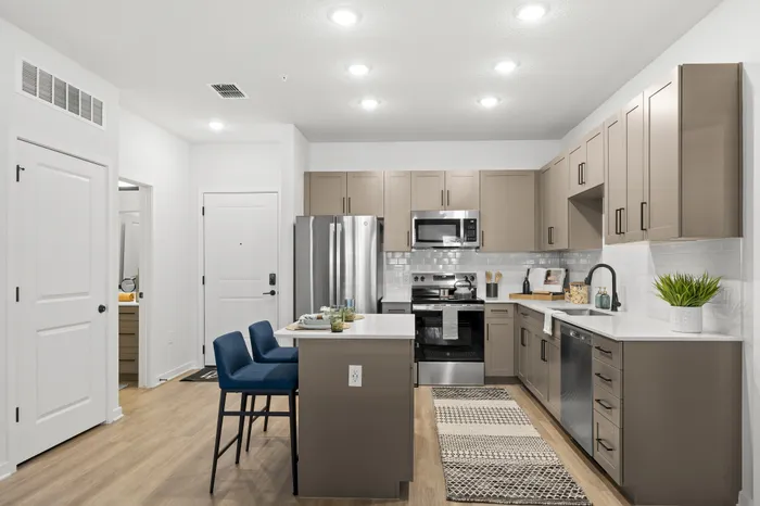 Kitchen with prep island
