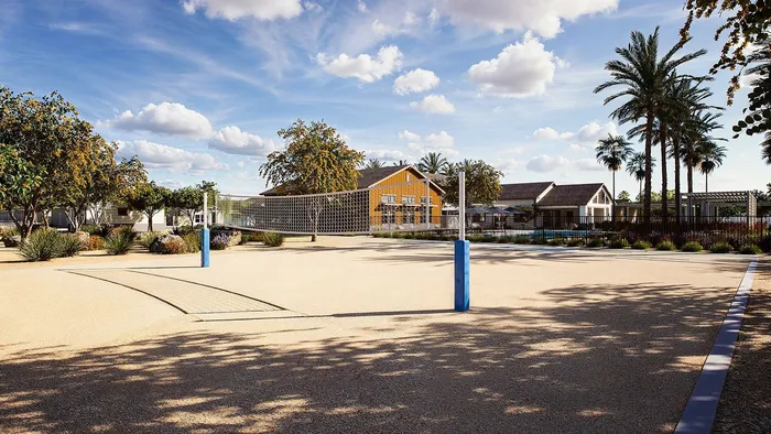 Sand volleyball court