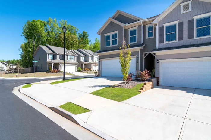 exterior two story house with two car garage