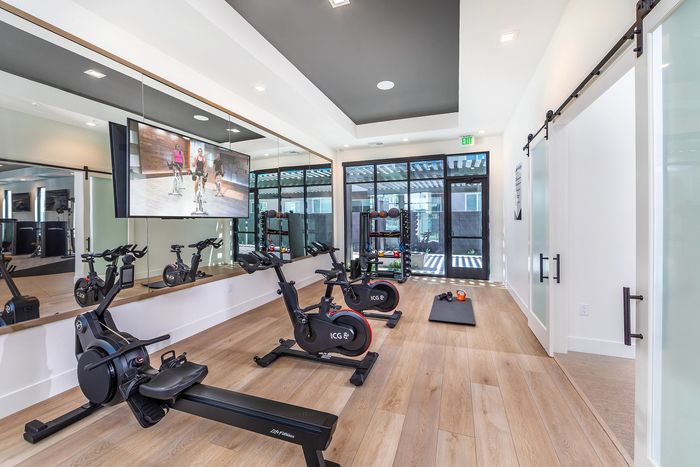 fitness studio with tv
