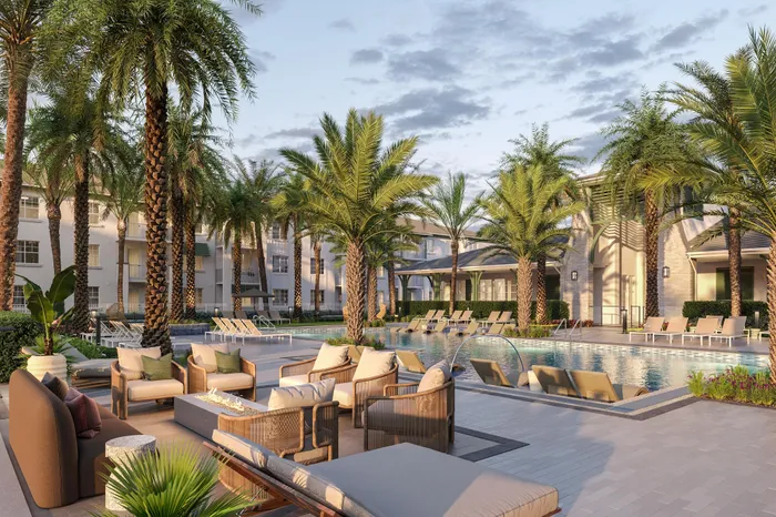 poolside firepit