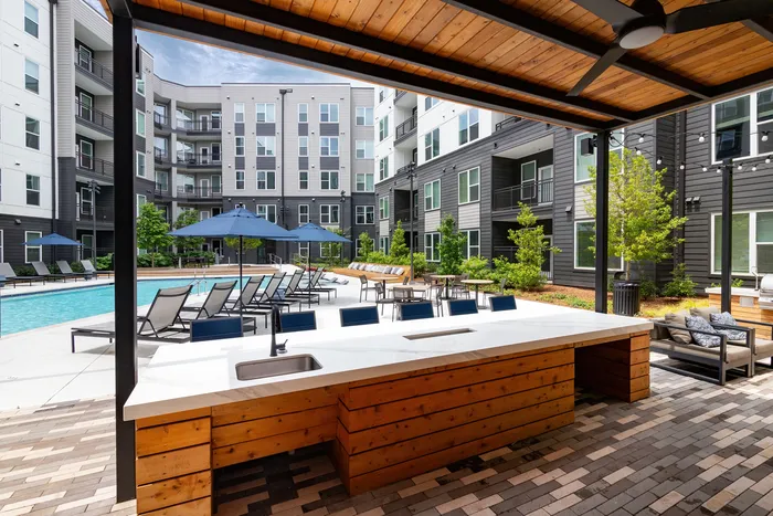 pool and courtyard