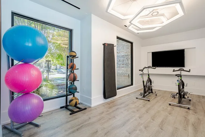 Yoga room in fitness center