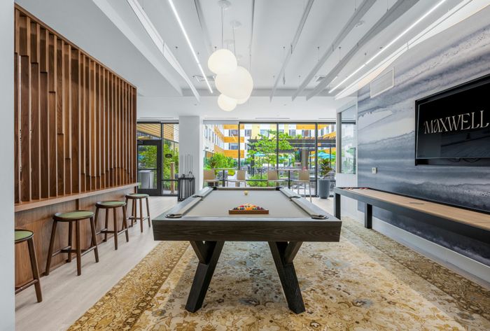 Pool table and lounge area