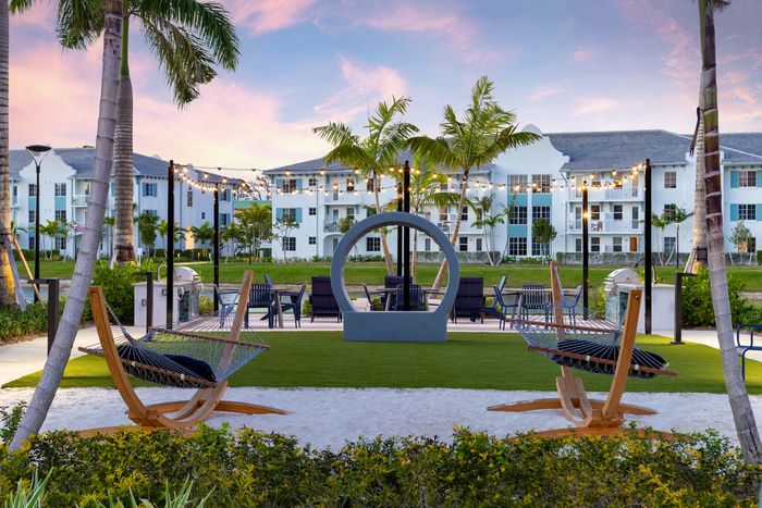 outdoor hammocks and seating