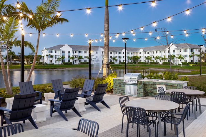 outdoor grill and seating