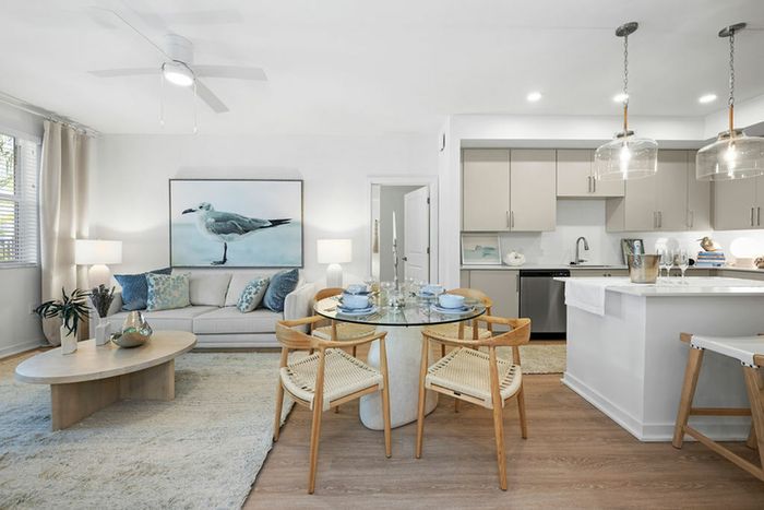 model living and kitchen