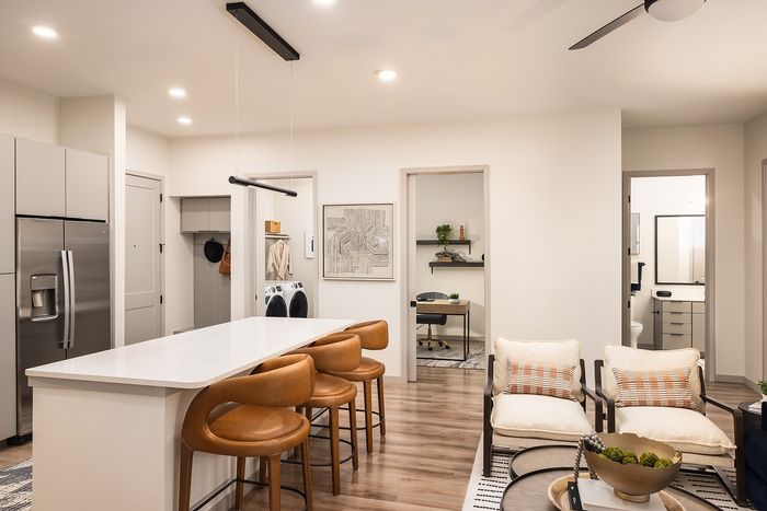 Sitting area connected with kitchen area