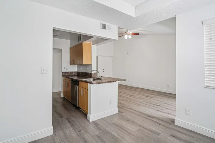 tan cabinet kitchen