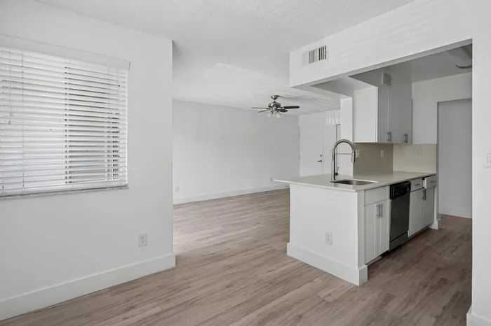 kitchen view into living room