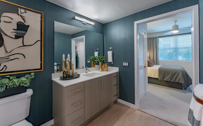 model bathroom with decor