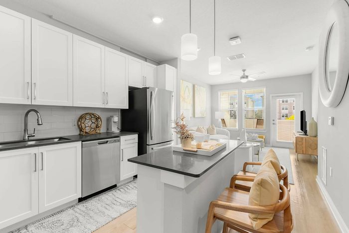 Kitchen open to living room
