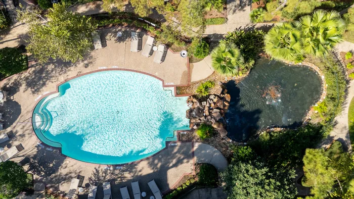 Birds eye view of pool