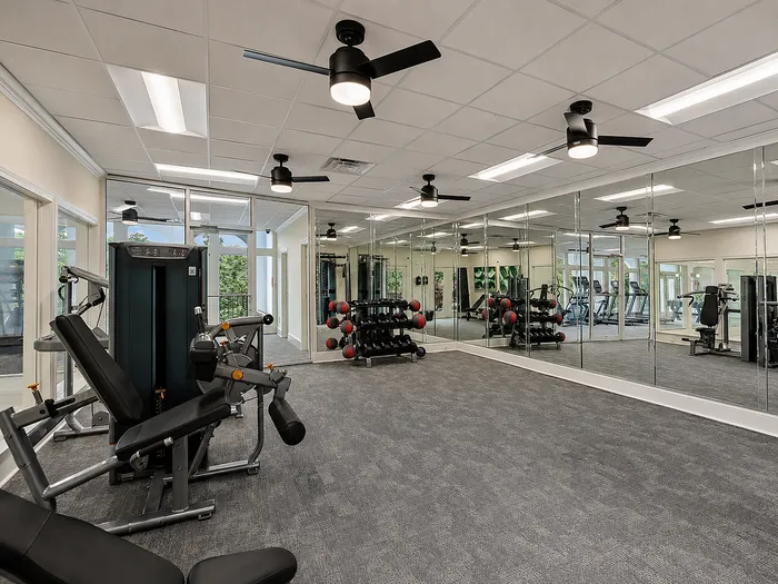Fitness center with exercise equipment at Avana Cumberland in Atlanta, GA.