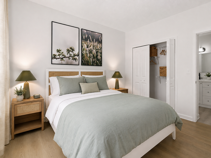 Spacious bedroom in an Avana TownPark apartment home in Kennesaw, GA