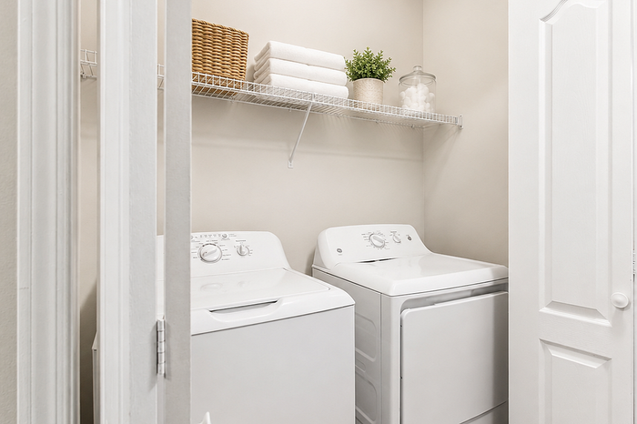 Full-size in-unit washer and dryer in an Avana TownPark apartment in Kennesaw, GA