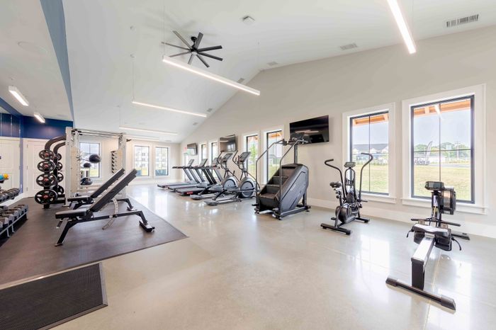 Bright and modern gym featuring top-quality cardio machines, weightlifting equipment, and large windows for natural light.
