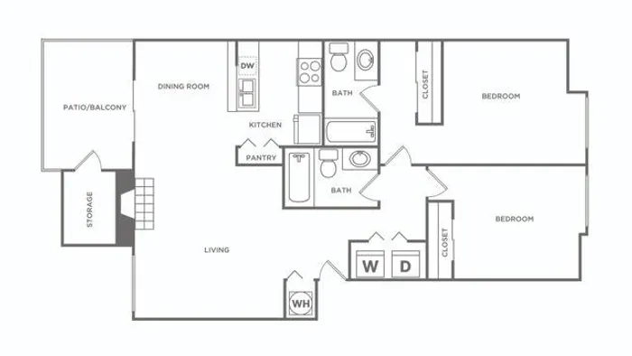 Two Bedroom / Two Bath Renovated | 2 bed 2 bath | 1006 sq ft