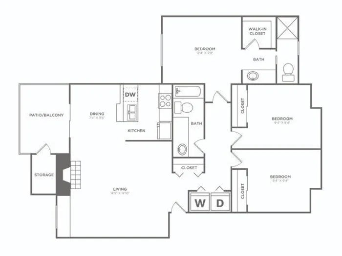 Three Bedroom / Two Bath Renovated | 3 bed 2 bath | 1109 sq ft