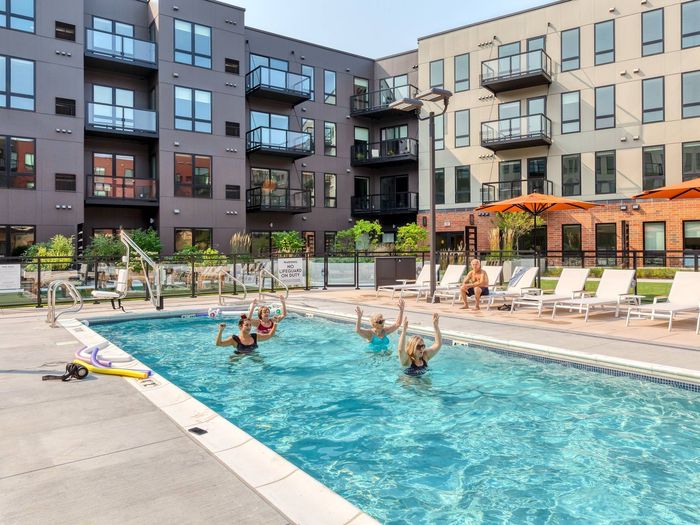 Residents Enjoying the Pool