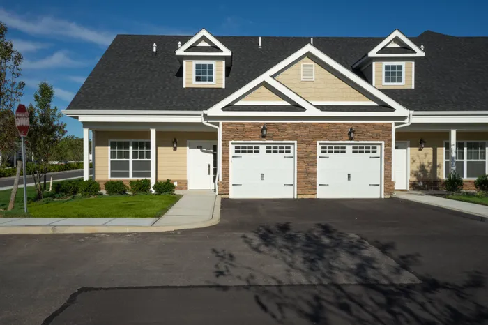 View of building and garage