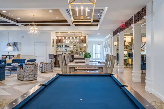 Pool table in community center
