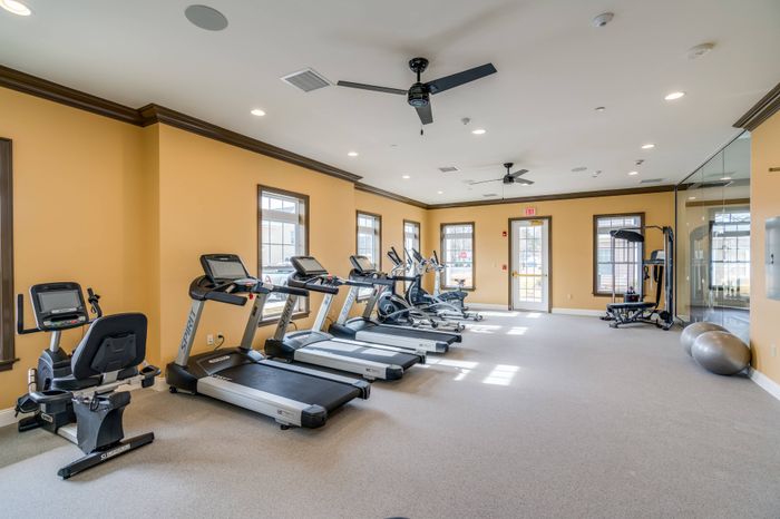 Fitness center treadmills